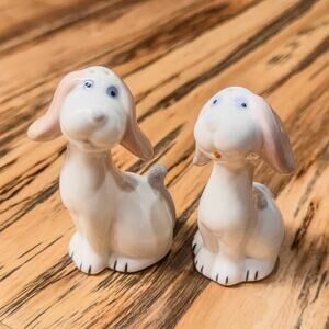 Vintage Blue Dog Ceramic Salt and Pepper Shaker Set, Made in Japan